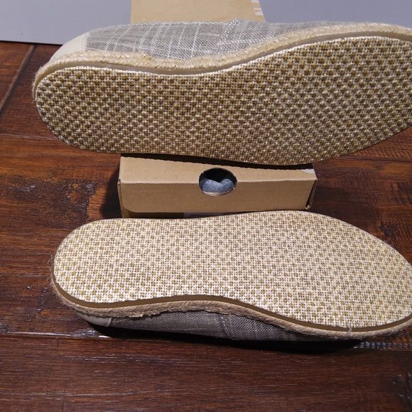 TOM'S Alpargata open toe natural metallic linen women's  6 - Picture 4 of 4